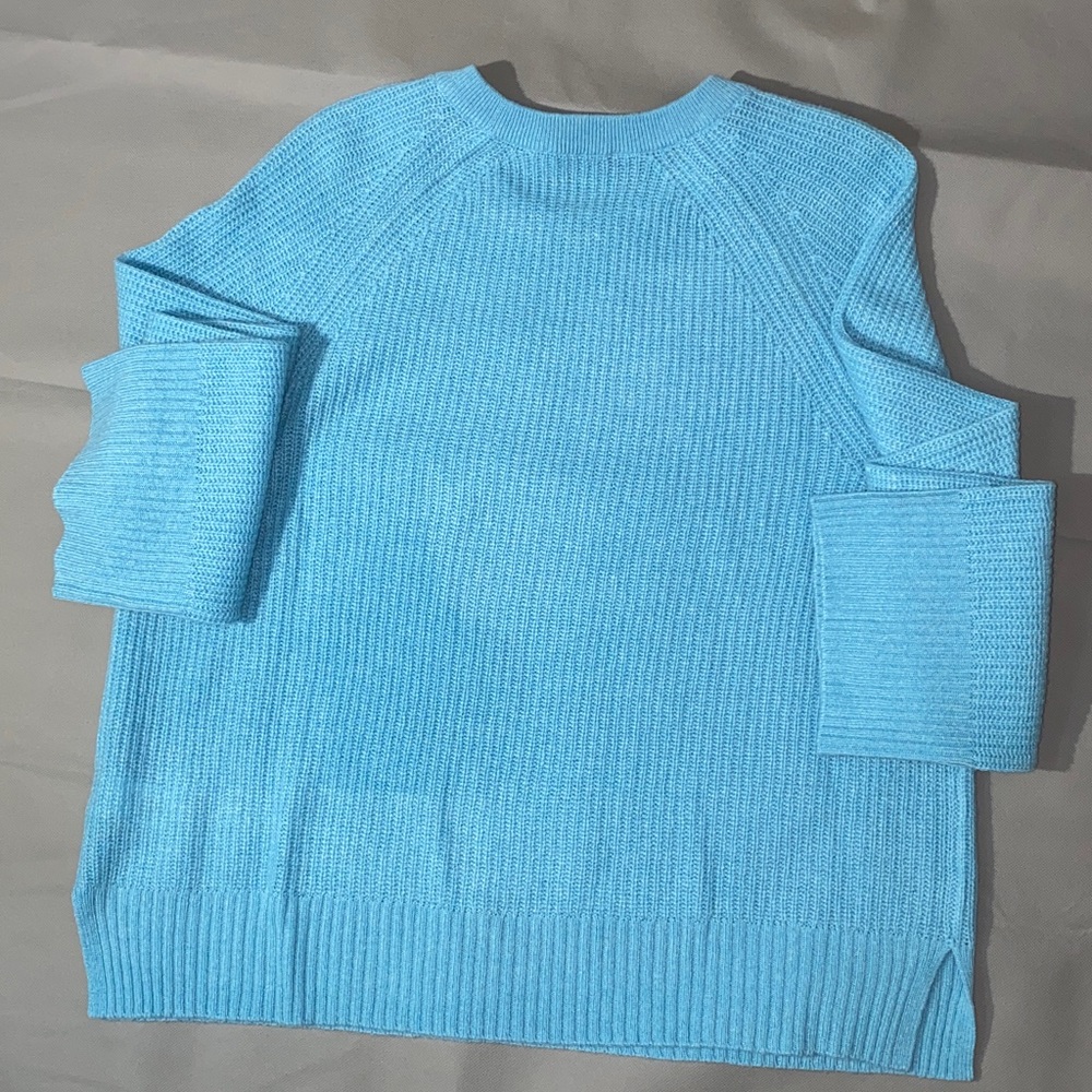 Vineyard Vines Light Aqua Blue Crew Neck Sweater Women’s 100% Cashmere Size L - Picture 5 of 9